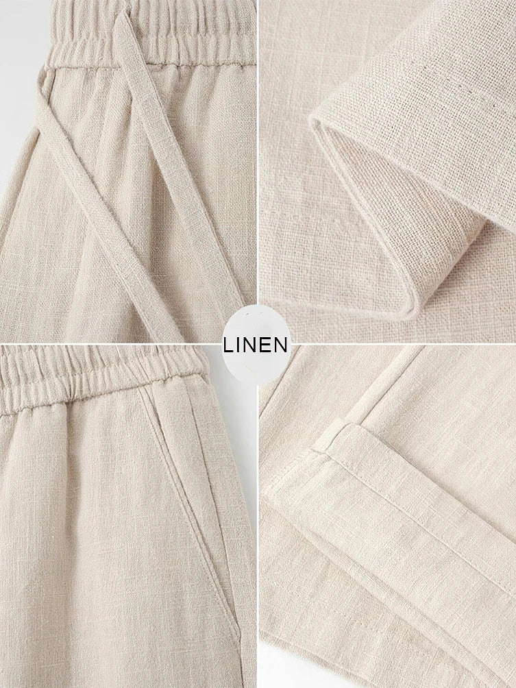 Straight Chino Linen Pants