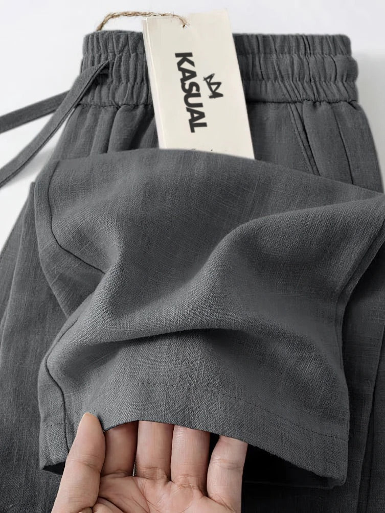 Straight Chino Linen Pants