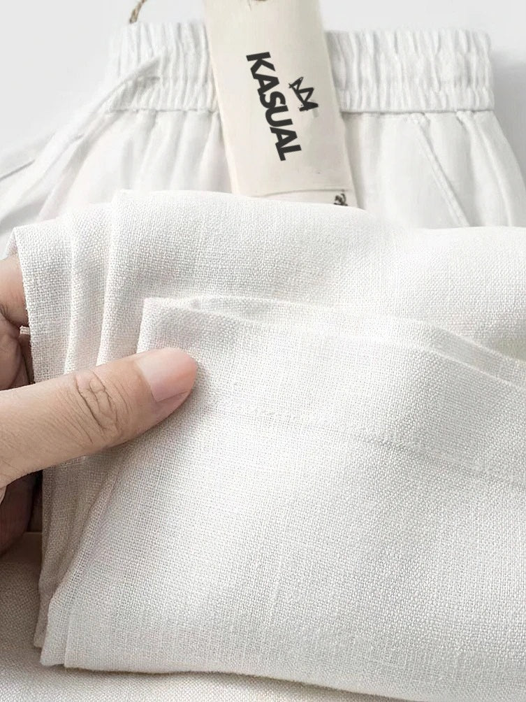 Straight Chino Linen Pants