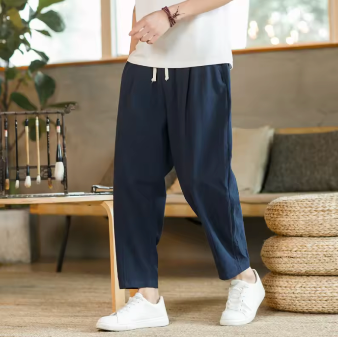 Straight Chino Linen Pants
