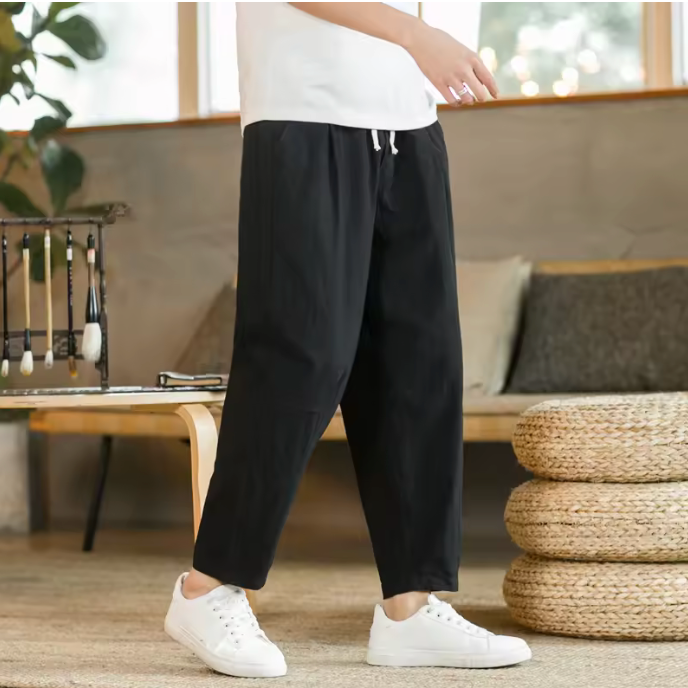 Straight Chino Linen Pants