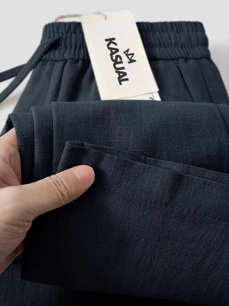 Straight Chino Linen Pants